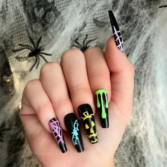 76 Spooky Halloween Nails for Every Taste — Coffin Black Nails