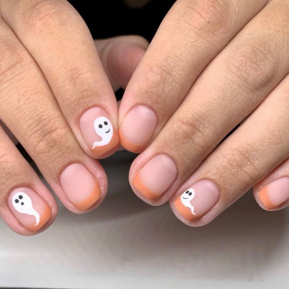 50+ Best Halloween Nails for Every Taste — Latte French Tip Nails