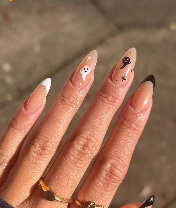 60+ Halloween Nails 2022 — Ghost + French Tip Nails