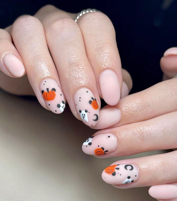 50+ Best Halloween Nails for Every Taste — Disney Pumpkin Matte Nails