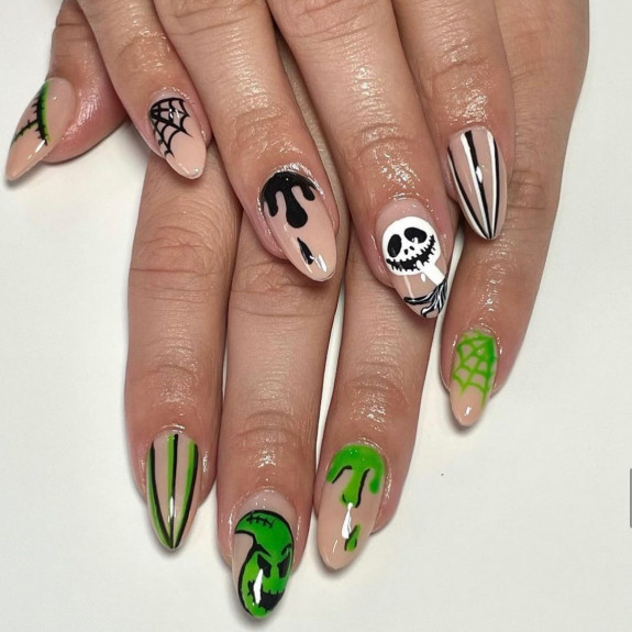 76 Spooky Halloween Nails for Every Taste — Oogie & Jack Nails