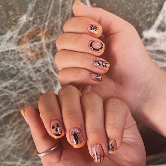 60+ Halloween Nails 2022 — Mixed Spooky Nails