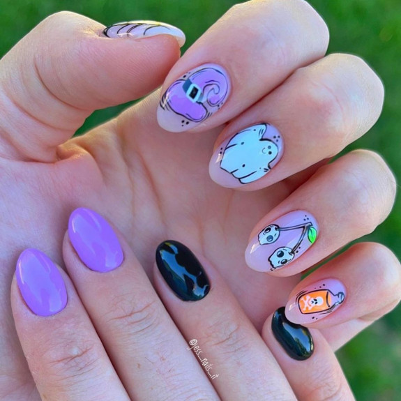 76 Spooky Halloween Nails for Every Taste — Creepy Black and Purple Nails