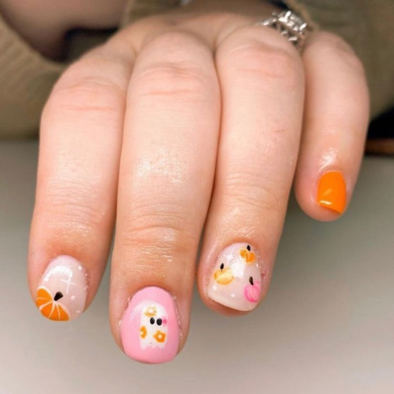 50+ Best Halloween Nails for Every Taste — Ghost & Pumpkin Short Nails