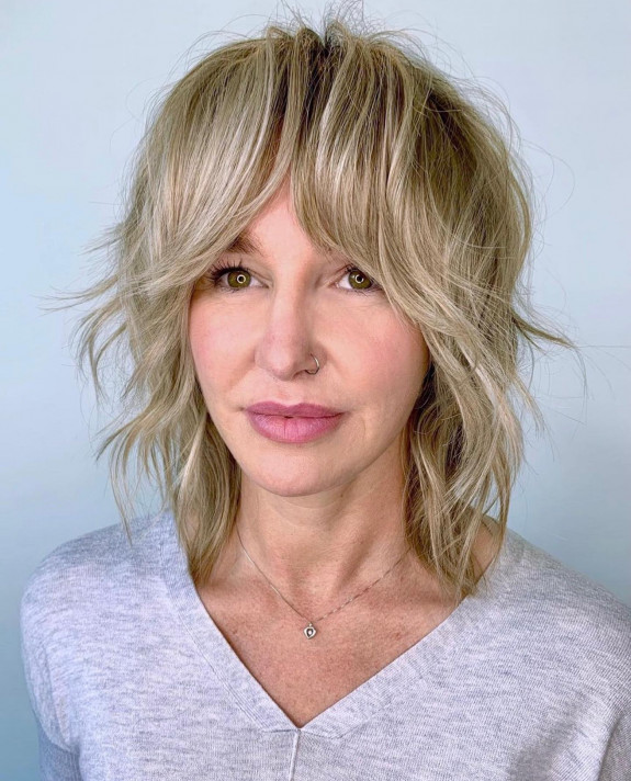 25 Best Short & Medium Shag Haircuts — Curtain Bangs