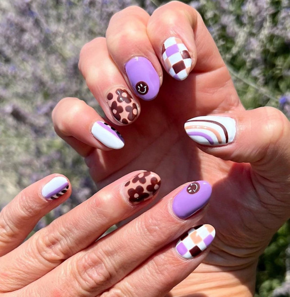 50+ Fall Nails That Are So Trendy — Brown and Purple Nails