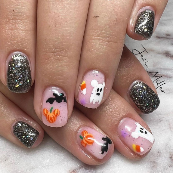 50+ Best Halloween Nails for Every Taste — Glitter & Disney Halloween Short Nails