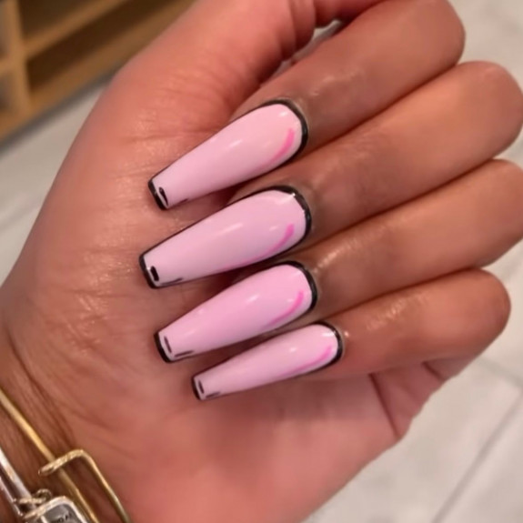 30 Creative Pop Art Nail Ideas — Soft Pink Acrylic Nails