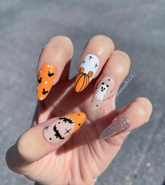 30 Cute Pumpkin Nails — Disney Halloween Nails