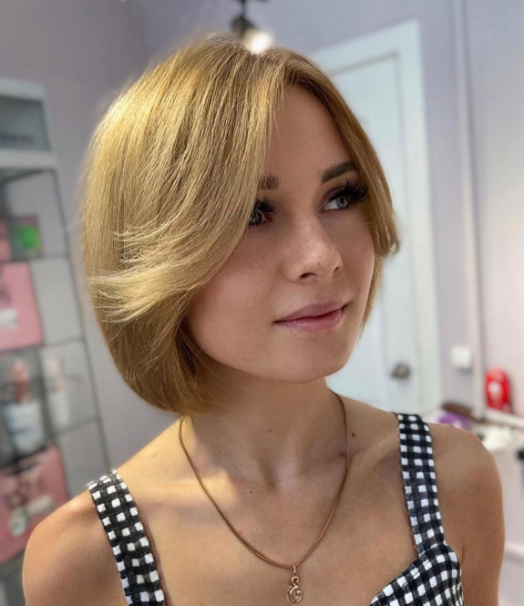 35 BEST Short Hair with Bangs Ideas for 2022 — Blonde Bob Haircut with Curtain Bangs