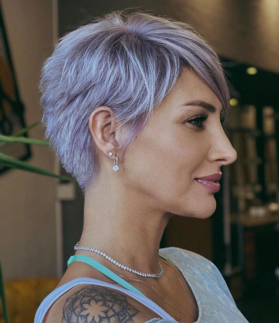 32 Pixie Cuts That Are So Trendy — lilac Short Pixie