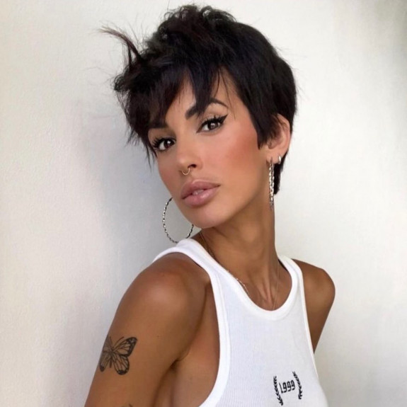 32 Pixie Cuts That Are So Trendy — Dark Hair Messy Pixie