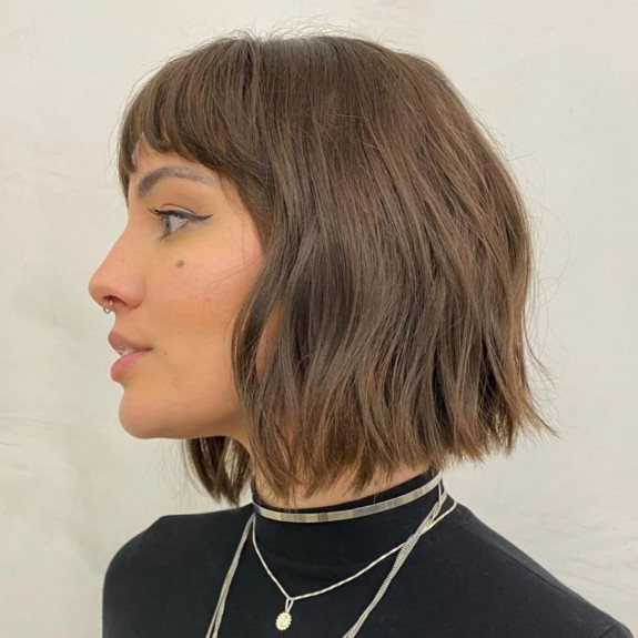 35 BEST Short Hair with Bangs Ideas for 2022 — Blunt Bob Haircut with Bangs