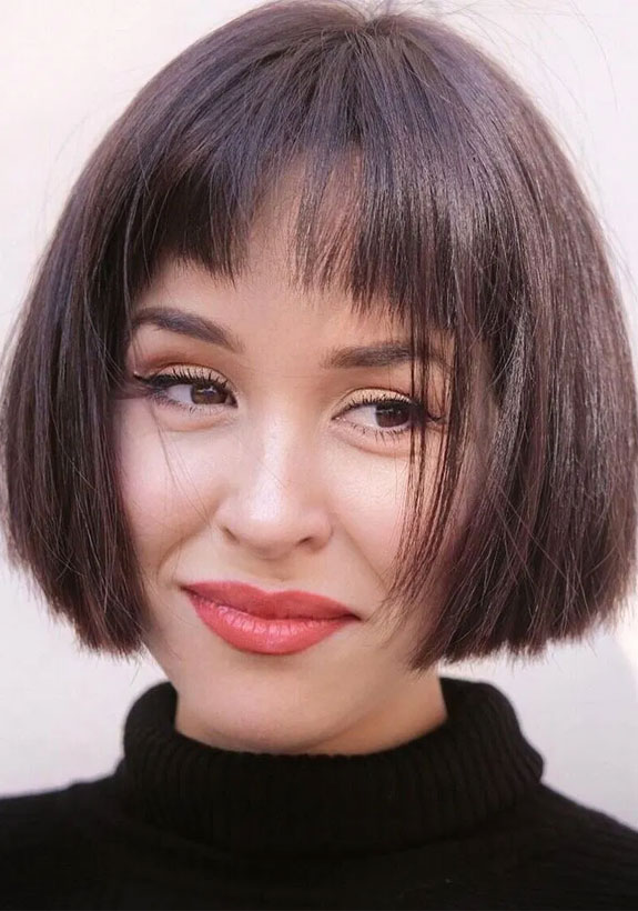 short haircut, short haircut with bangs, bob with bangs, short haircut with curtain bangs, side bang short haircut, pixie haircut with bangs, short haircut with wispy bangs, layered bob with bangs, short haircut ideas