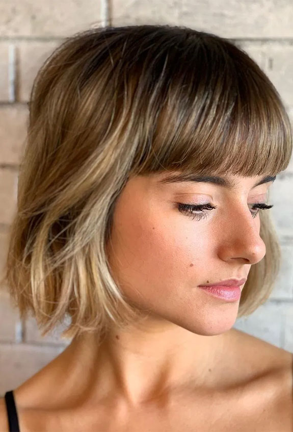 35 BEST Short Hair with Bangs Ideas for 2022 — French Bob with Fringe