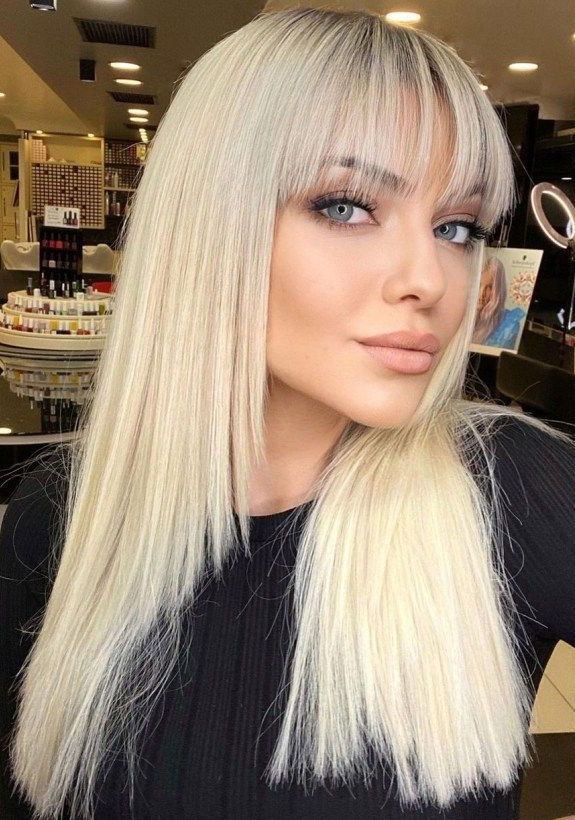 40 Best Ways To Wear Wispy Bangs 2022 Platinum Blonde Face Frame