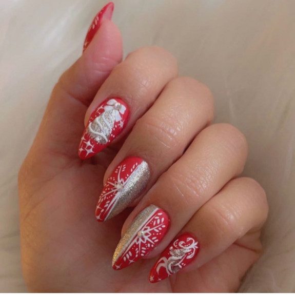 30 Red Festive Nail Designs  — 25