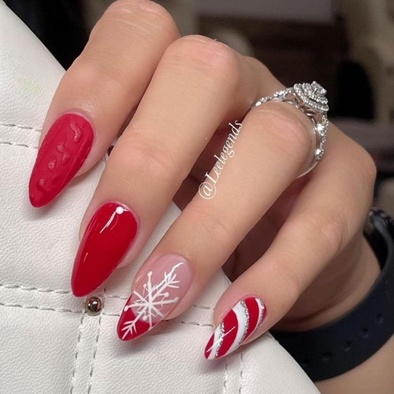 30 Red Festive Nail Designs  — 29