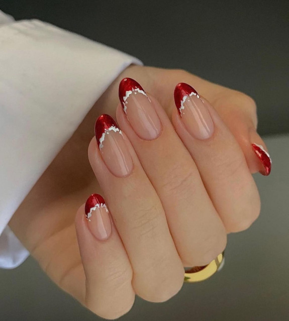 29+ Cute Christmas Nail Designs — Red Tip Nails