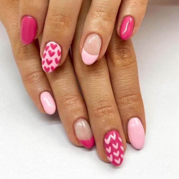 30 Cute Valentine’s Nail Designs in 2023 — Barbie Pink Heart Nails