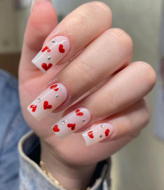 love heart nails, pink valentines nails, love heart nail designs, love heart french nails, Valentine nails, Valentines nail designs, pink nails, red Valentine nails, simple Valentine nails, love heart Valentine nails.