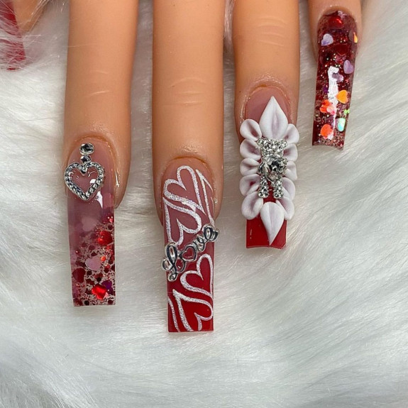 30 Cute Valentine’s Nail Designs in 2023 — Acrylic Ombre Valentine’s Nails