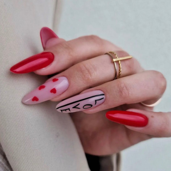 30 Love Heart Valentines Nails — Red Nail Art Design