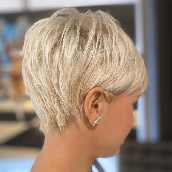 Cute blonde pixie haircut