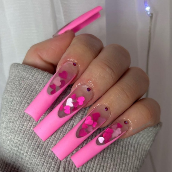 30 Cute Valentine’s Nail Designs in 2023 — Barbie Pink Acrylic Nails