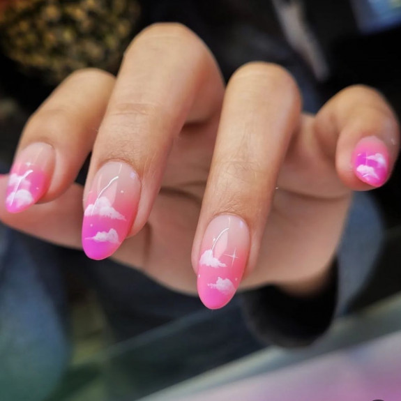 30 Cute Valentine’s Nail Designs in 2023 — Love is in The Air Pink Cloud Nails