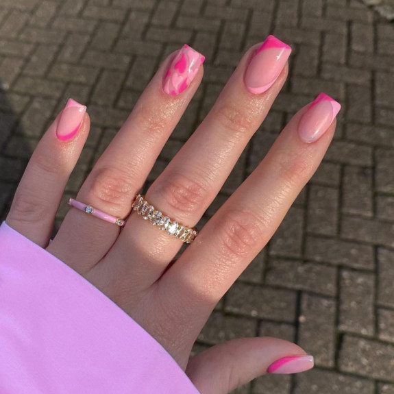 37 Awesome Valentines Nails — Hot Pink Love Heart Nails