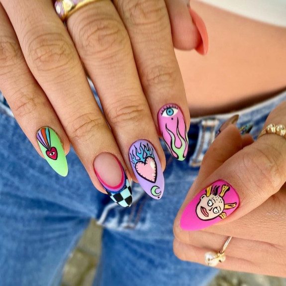 37 Awesome Valentines Nails — Mix n Match Funky Nails