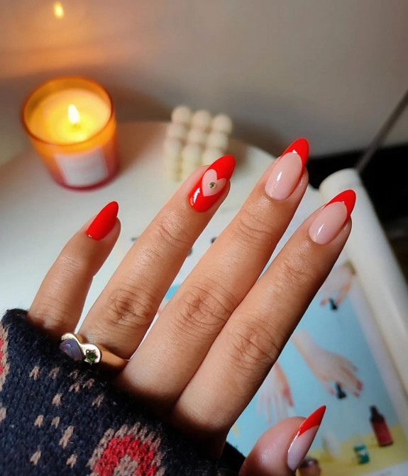 37 Awesome Valentines Nails — Cut Out Red Heart Nails