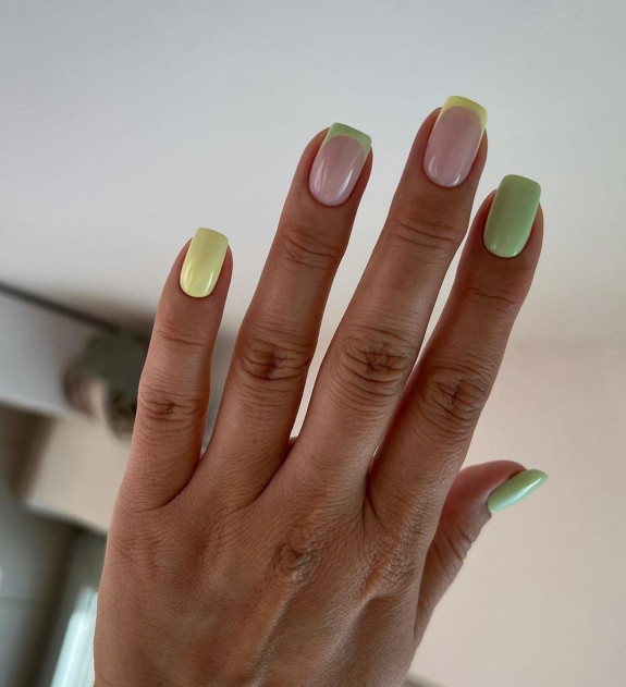 30 Cute Short Nail Ideas To Wear In 2023  — Shades of Pastel French Tip Nails