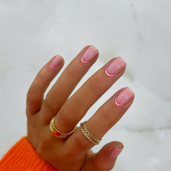 30 Cute Short Nail Ideas To Wear In 2023  — Pink Cuff Short Nails