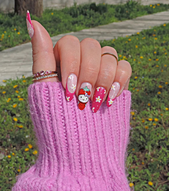 Hello Kitty & Cherry Nails