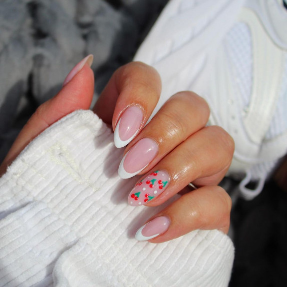 French Tips + Red Cherries