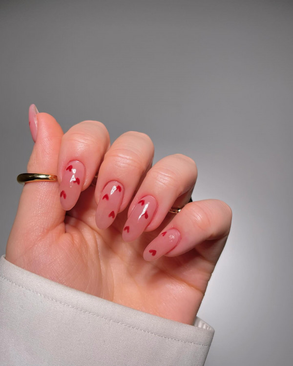 valentines nails, love heart nails, pink valentines nails, love-inspired nails, love heart nail designs, love heart french nails, Valentine nails, Valentines nail designs, aesthetic nails, pink nails, red Valentine nails, simple Valentine nails, love heart Valentine nails