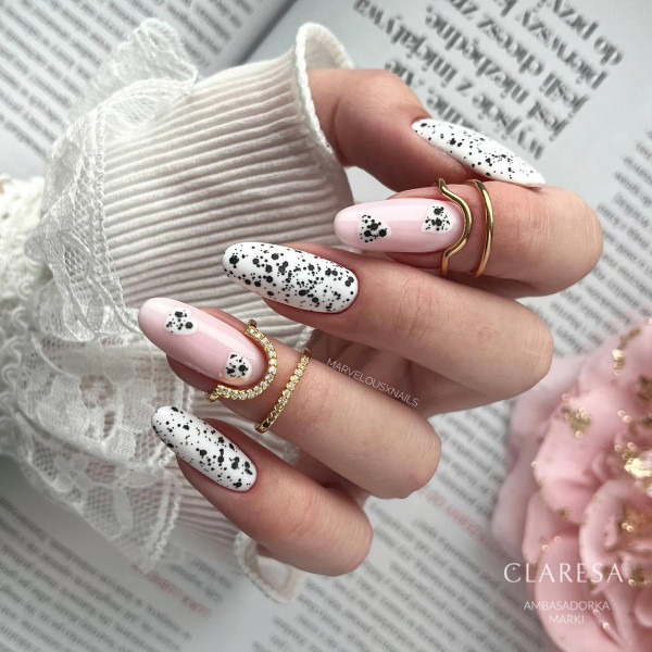 Speckled Love Heart Nails