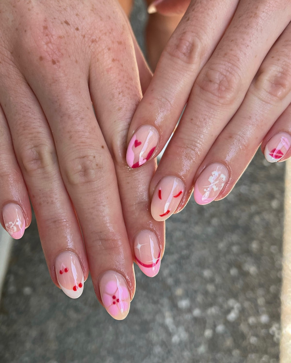 100 Best Valentine’s Day Nails ideas : Fun and Flirty Pink & White French Tip Nails