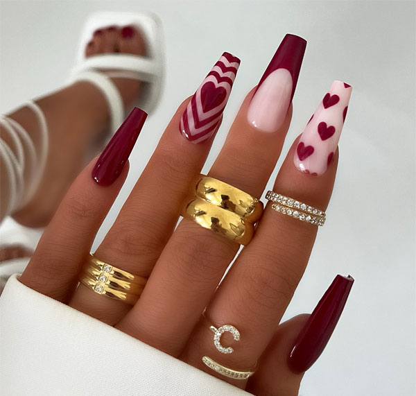 Chic Valentine’s Day Nails with a Bold Twist, Best Valentine's Day Nails ideas, Valentine's Nails, Valentine nails, Valentine's day nails, cute Valentine's nail art