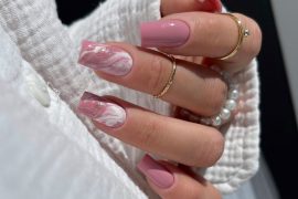 Cream latte nude nails with semi-matte finish