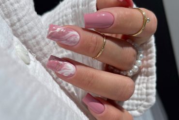 Cream latte nude nails with semi-matte finish
