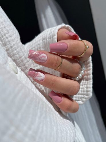 Cream latte nude nails with semi-matte finish